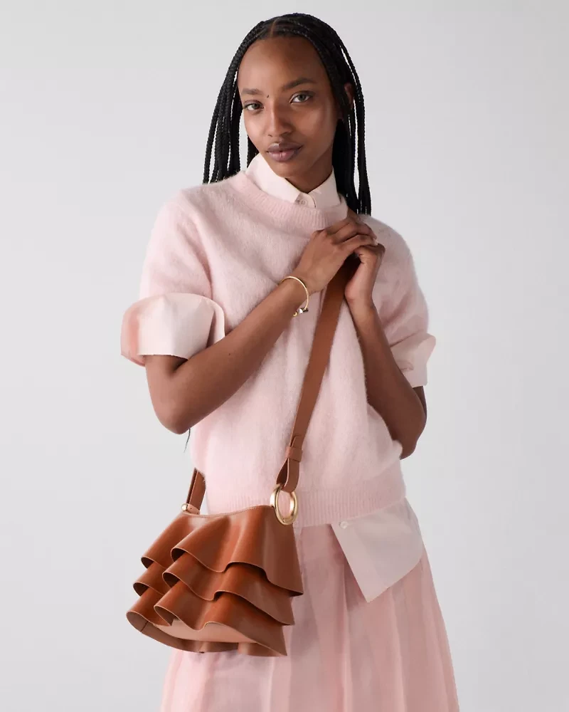 Halo Pleated Wave Mini Bucket Bag
