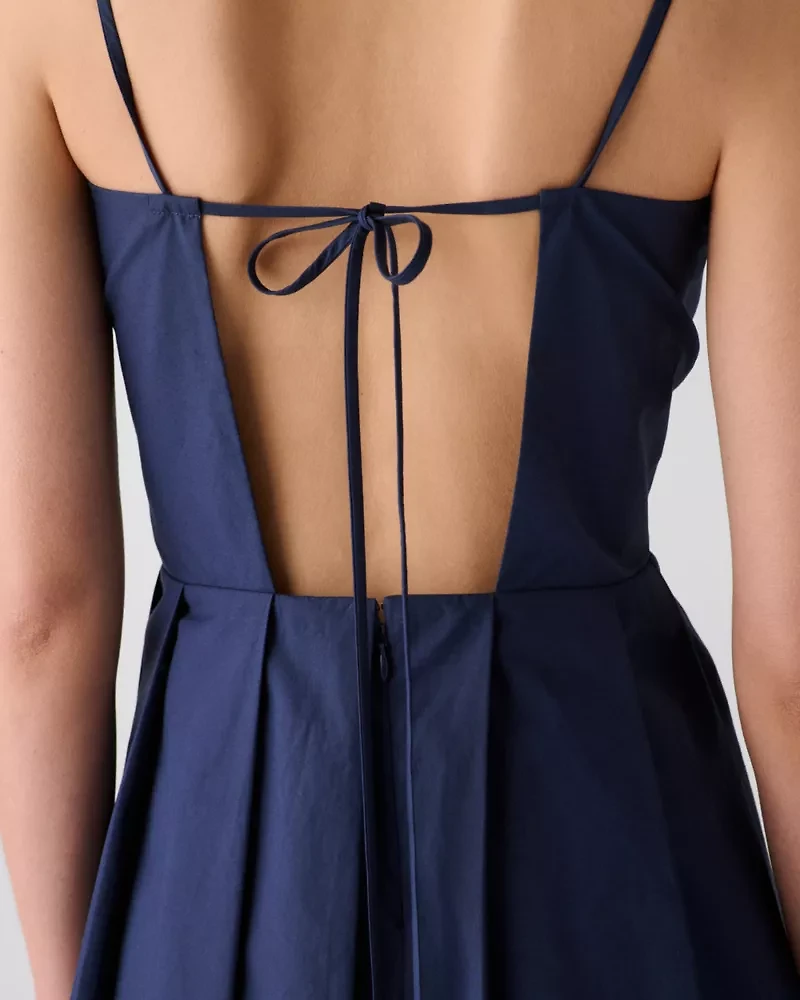 Open Back Pleated Dress