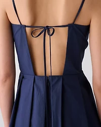 Open Back Pleated Dress