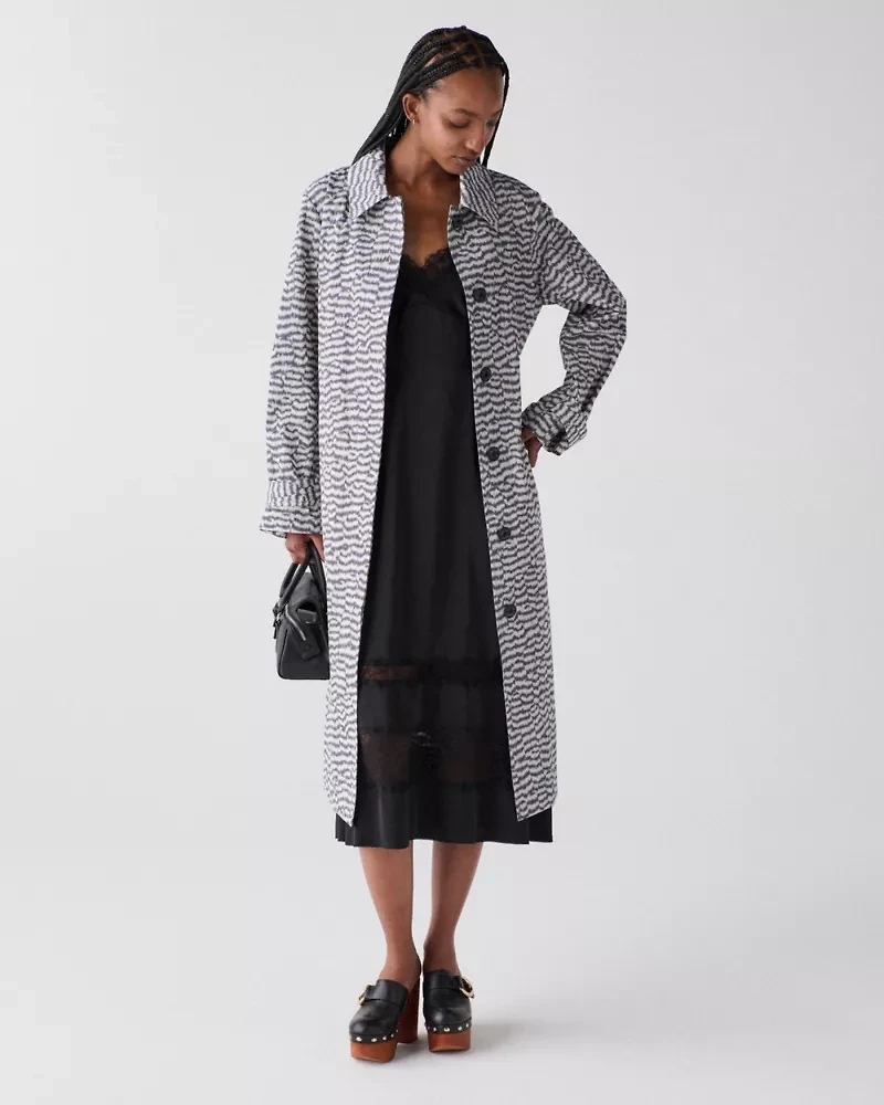 Modern Feathers Belted Trench Coat