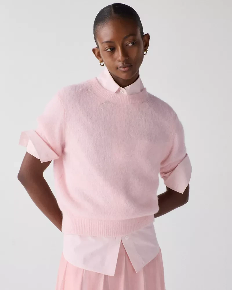 Fuzzy Short Sleeve Sweater