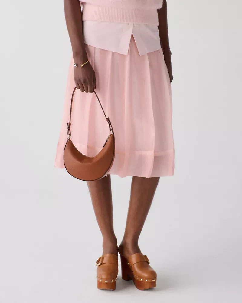 Crinkled Organza Pleated Skirt