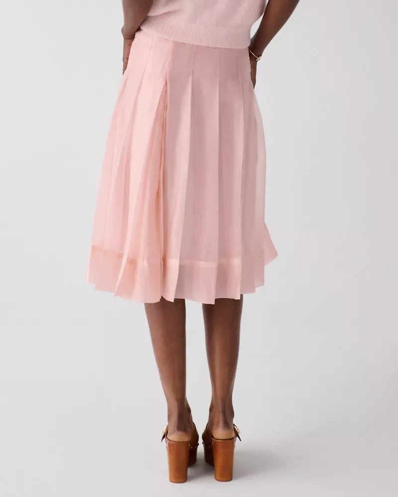 Crinkled Organza Pleated Skirt
