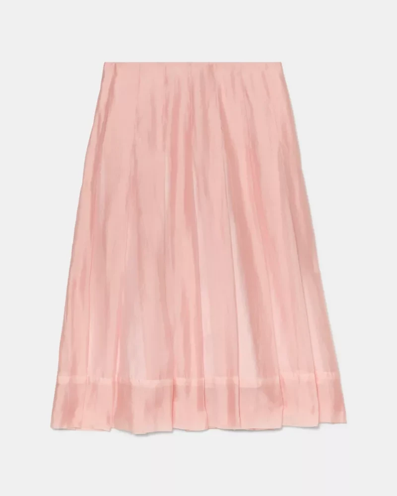 Crinkled Organza Pleated Skirt