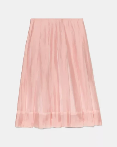 Crinkled Organza Pleated Skirt