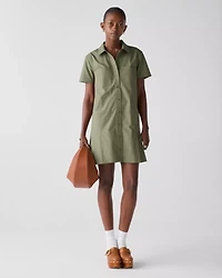 Pleated Utility Shirtdress
