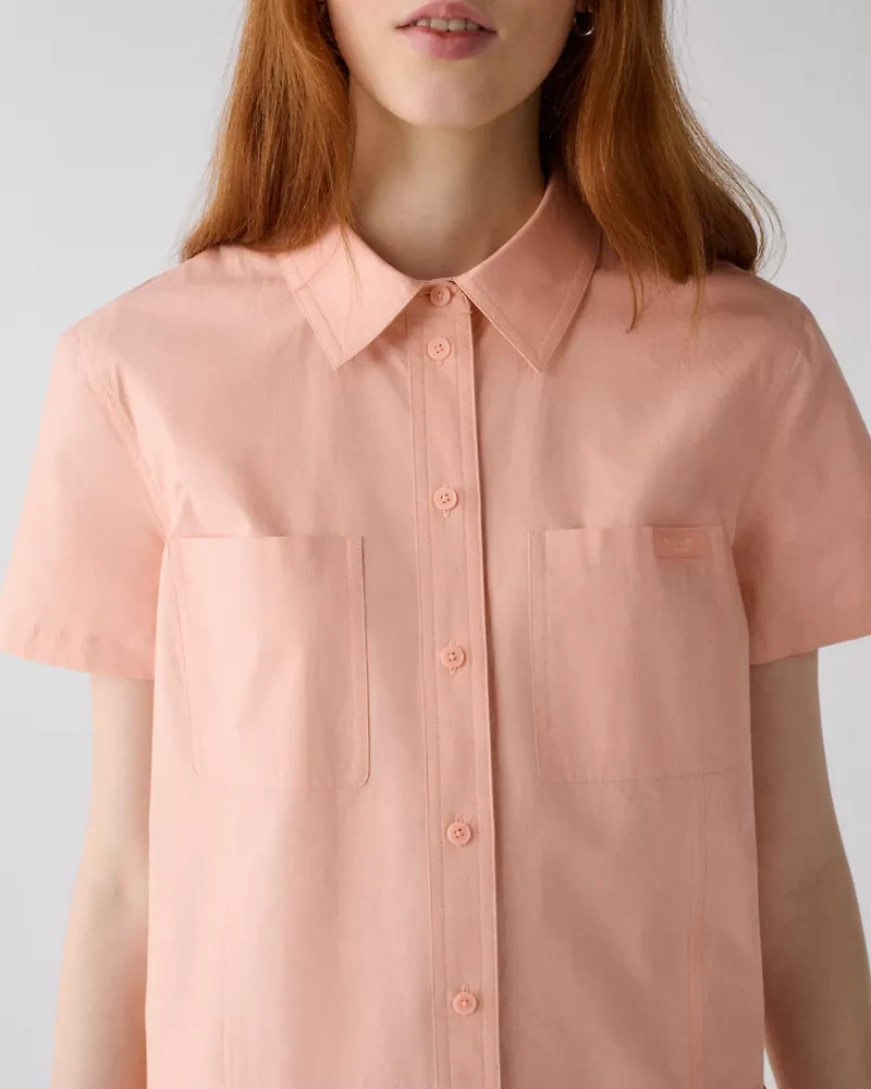 Pleated Utility Shirtdress