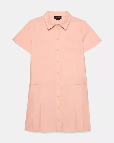 Pleated Utility Shirtdress