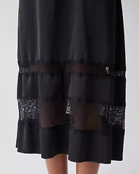 Lace Trim Satin Slip Dress