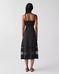 Lace Trim Satin Slip Dress