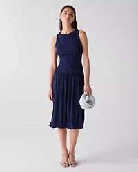 Drapey Cross-back Midi Dress