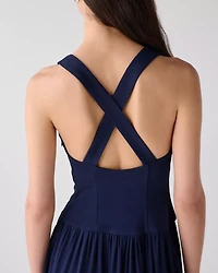 Drapey Cross-back Midi Dress