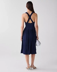 Drapey Cross-back Midi Dress