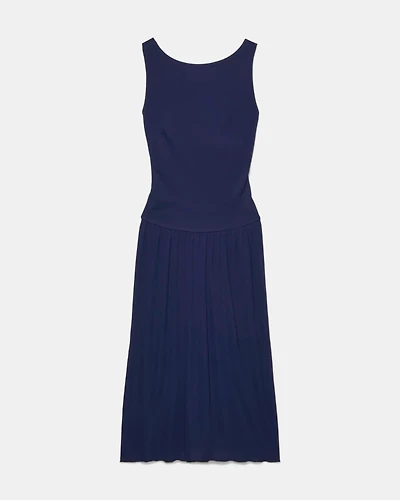 Drapey Cross-back Midi Dress