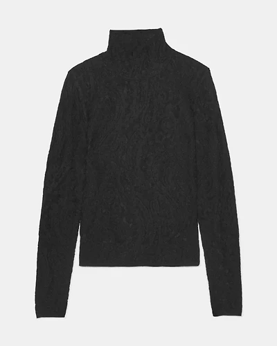 Lace Knit Turtleneck Top