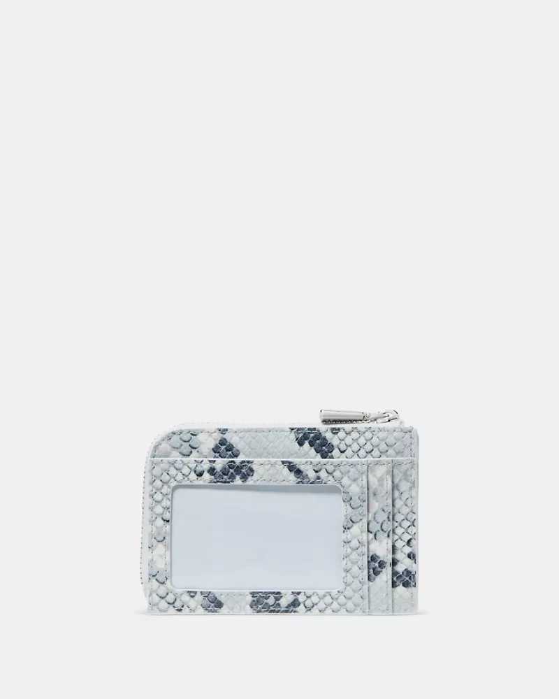 Snake Embossed Mini Zip Card Case