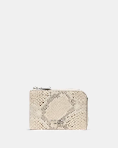 Snake Embossed Mini Zip Card Case