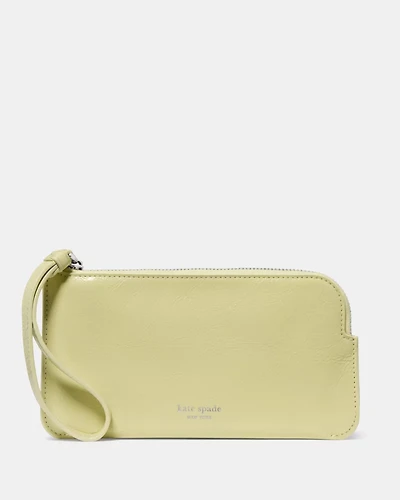 Zippy Crinkle Patent Wristlet