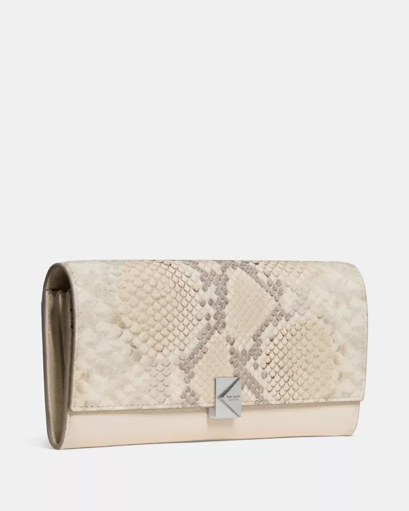 Deco Snake Embossed Large Flap Wallet