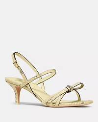 Loop Snakeskin Kitten Heel Sandals