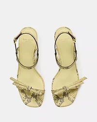 Loop Snakeskin Kitten Heel Sandals