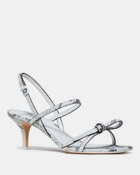 Loop Snakeskin Kitten Heel Sandals