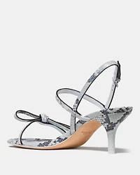 Loop Snakeskin Kitten Heel Sandals