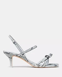 Loop Snakeskin Kitten Heel Sandals