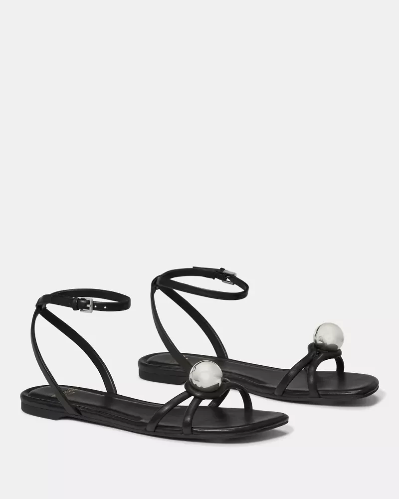 Harmony Smooth Leather Flat Sandal