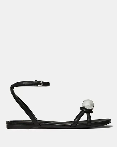 Harmony Smooth Leather Flat Sandal