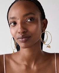 Secret Garden Charm Hoops