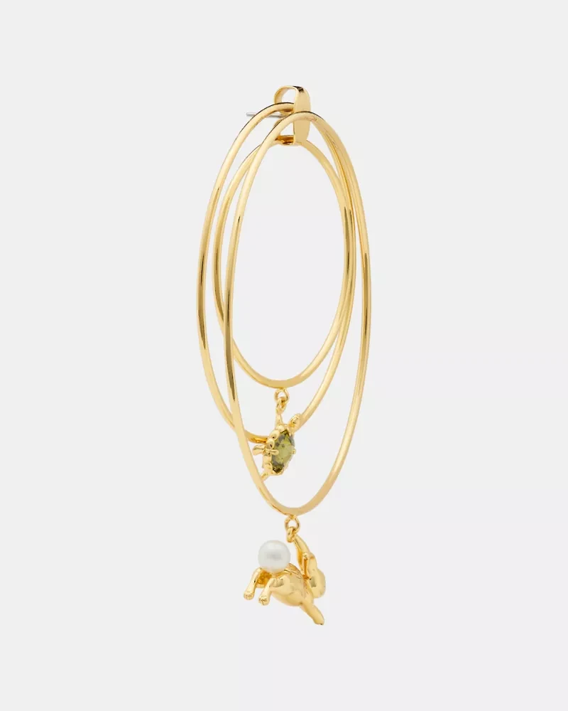 Secret Garden Charm Hoops