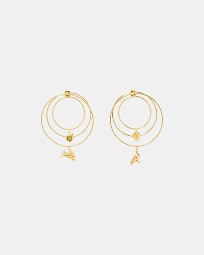 Secret Garden Charm Hoops