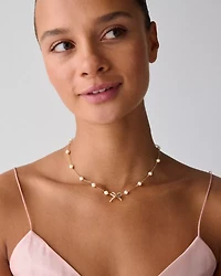 Girlie Pearlie Pearl Bow Scatter Necklace