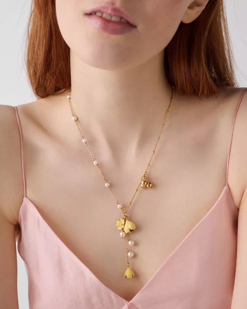 Golden Bloom Y Necklace