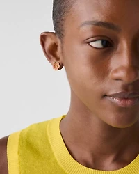 Golden Bloom Flower Studs