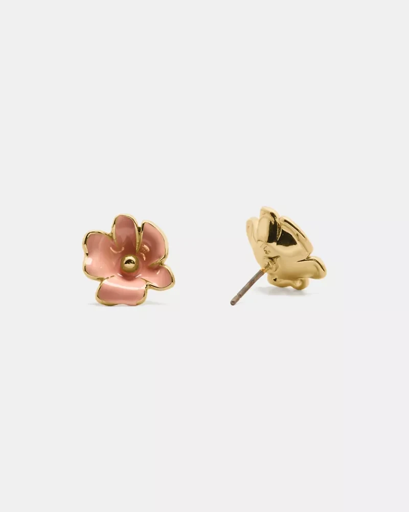 Golden Bloom Flower Studs