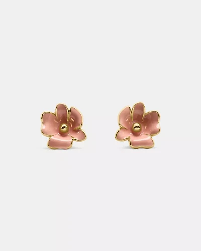 Golden Bloom Flower Studs