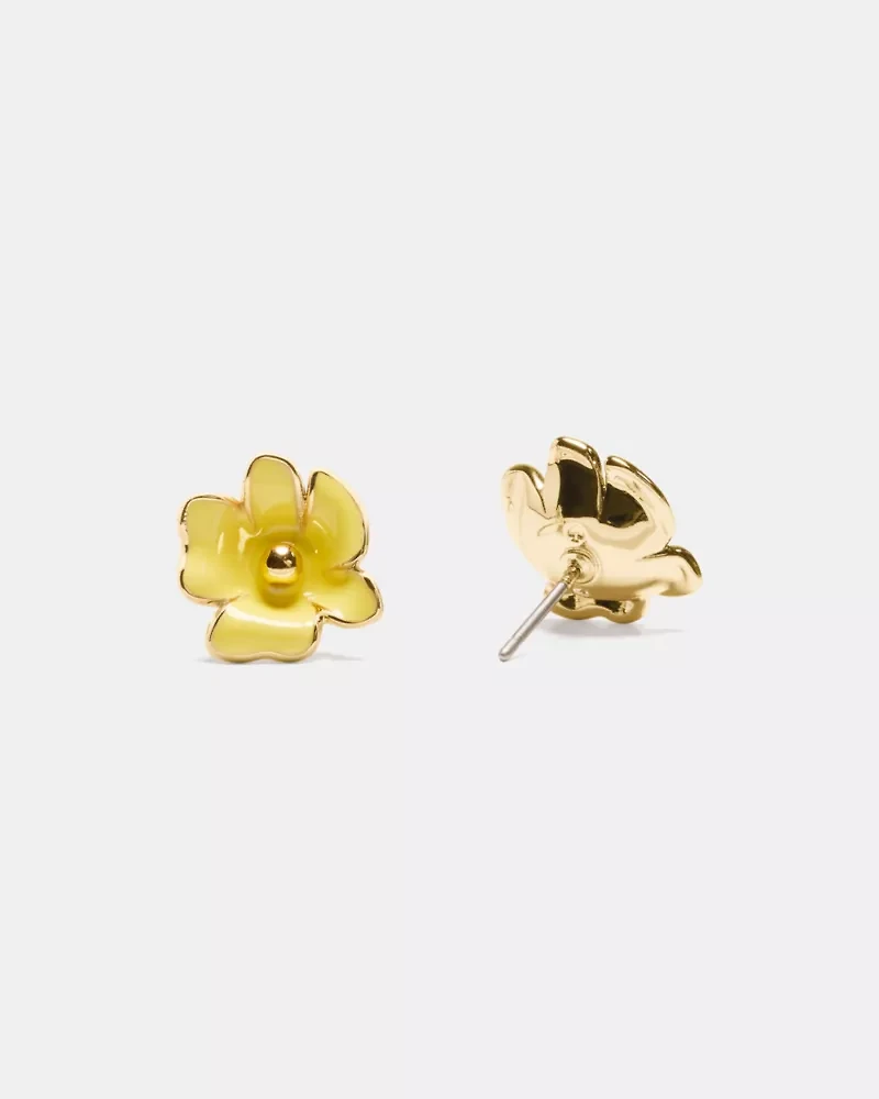 Golden Bloom Flower Studs