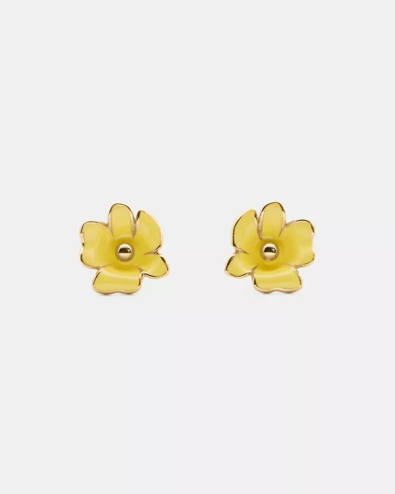 Golden Bloom Flower Studs
