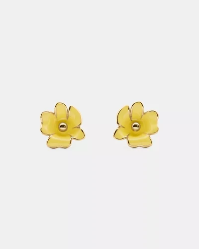 Golden Bloom Flower Studs