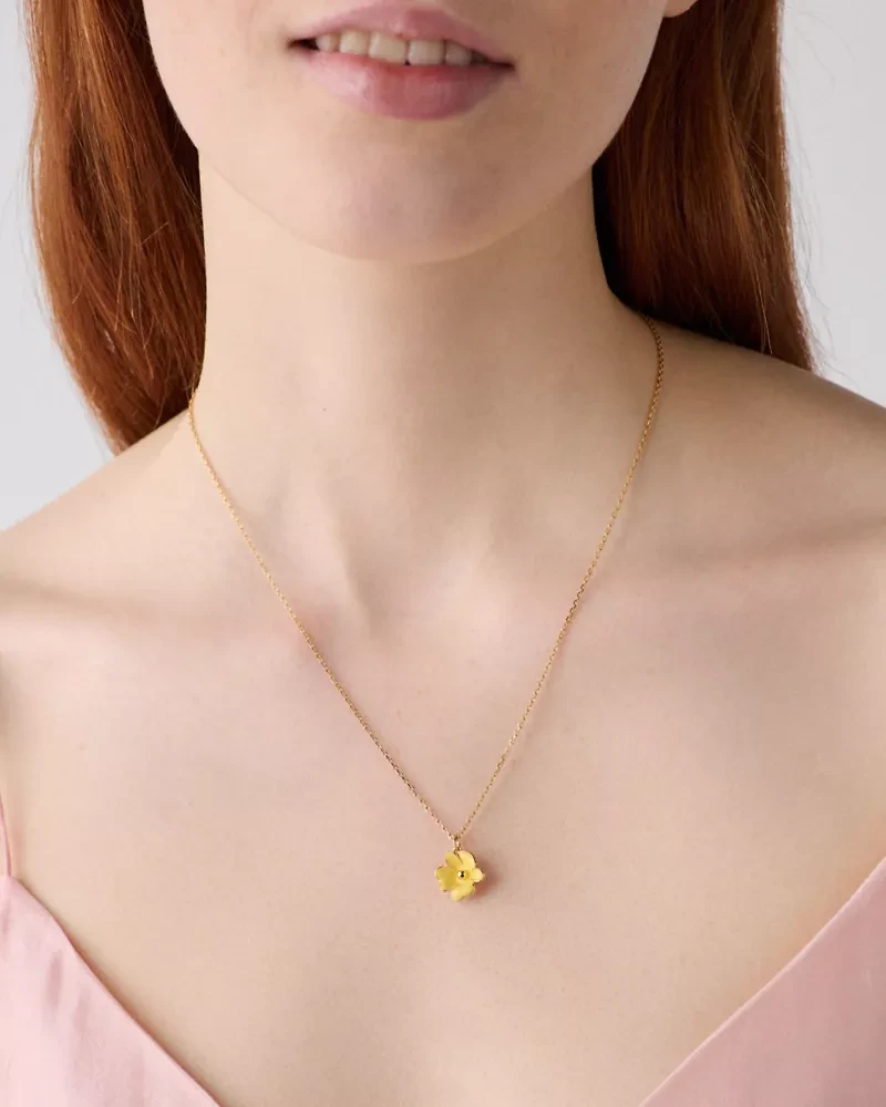 Golden Bloom Flower Pendant
