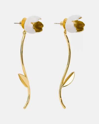 Golden Bloom Floral Statement Earrings