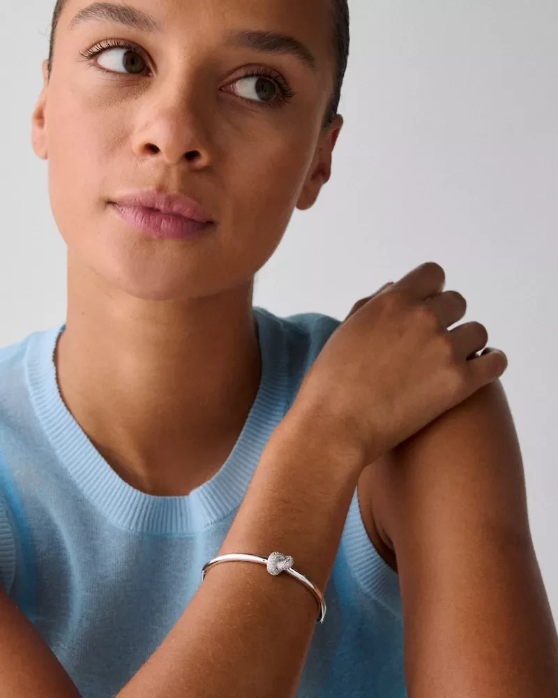 Sailor's Knot Pave Hinge Bangle