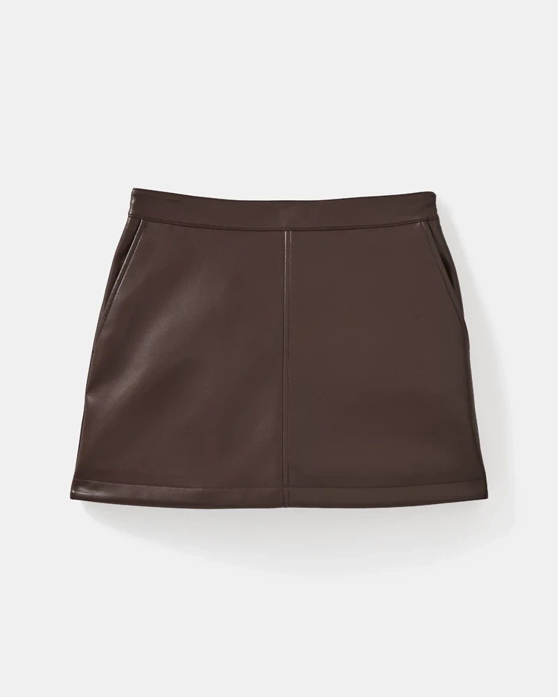 Faux Nappa Mini Skirt