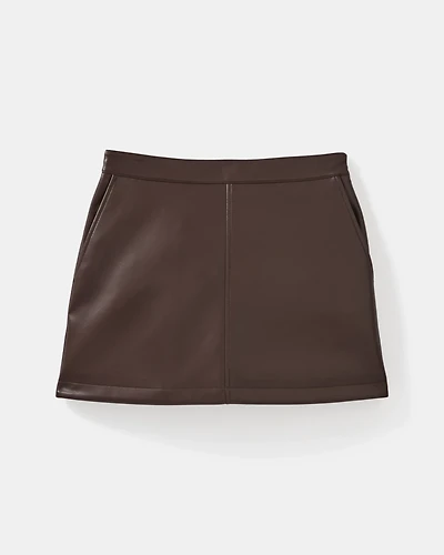 Faux Nappa Mini Skirt