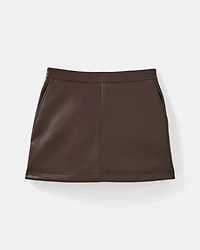Faux Nappa Mini Skirt