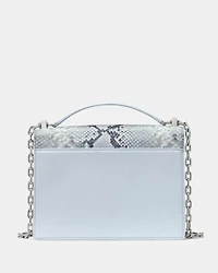 Deco Snake Embossed Chain Shoulder Bag