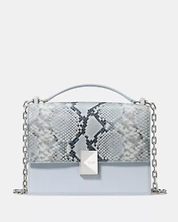 Deco Snake Embossed Chain Shoulder Bag