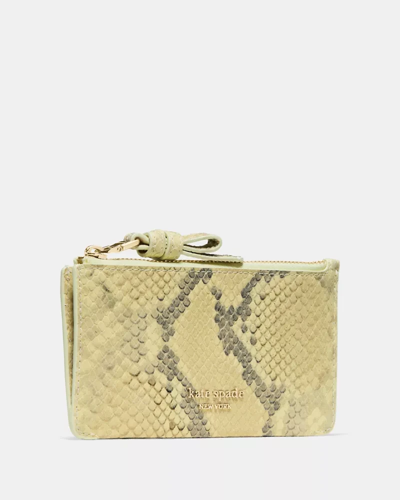 Loop Snake Embossed Zip Card Case